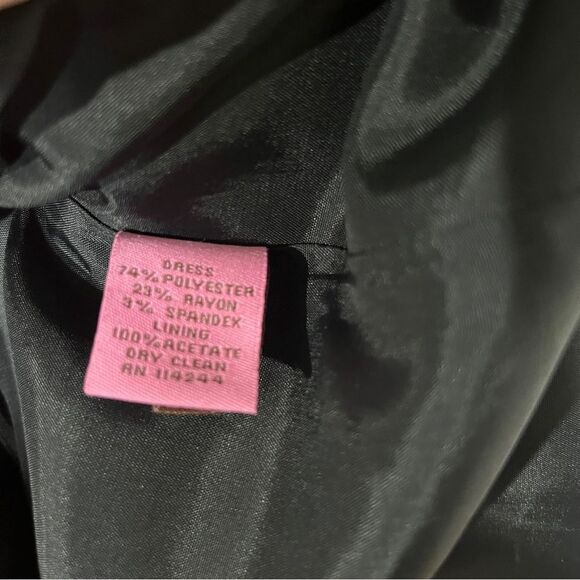 Eliza J Petite Sheath Dress Women's Heather Gray w/ Black Lace Beaded 6P - Picture 12 of 14